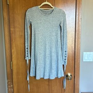 American Eagle AEO Soft & Sexy Plush gray ribbed sweater dress Size XS